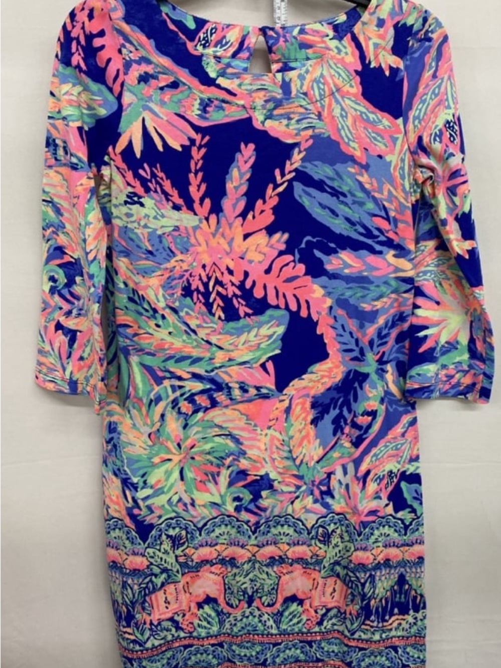 Lilly Pulitzer Neon Floral Midi Dress - Royal Blue, Neon Pink & Lime